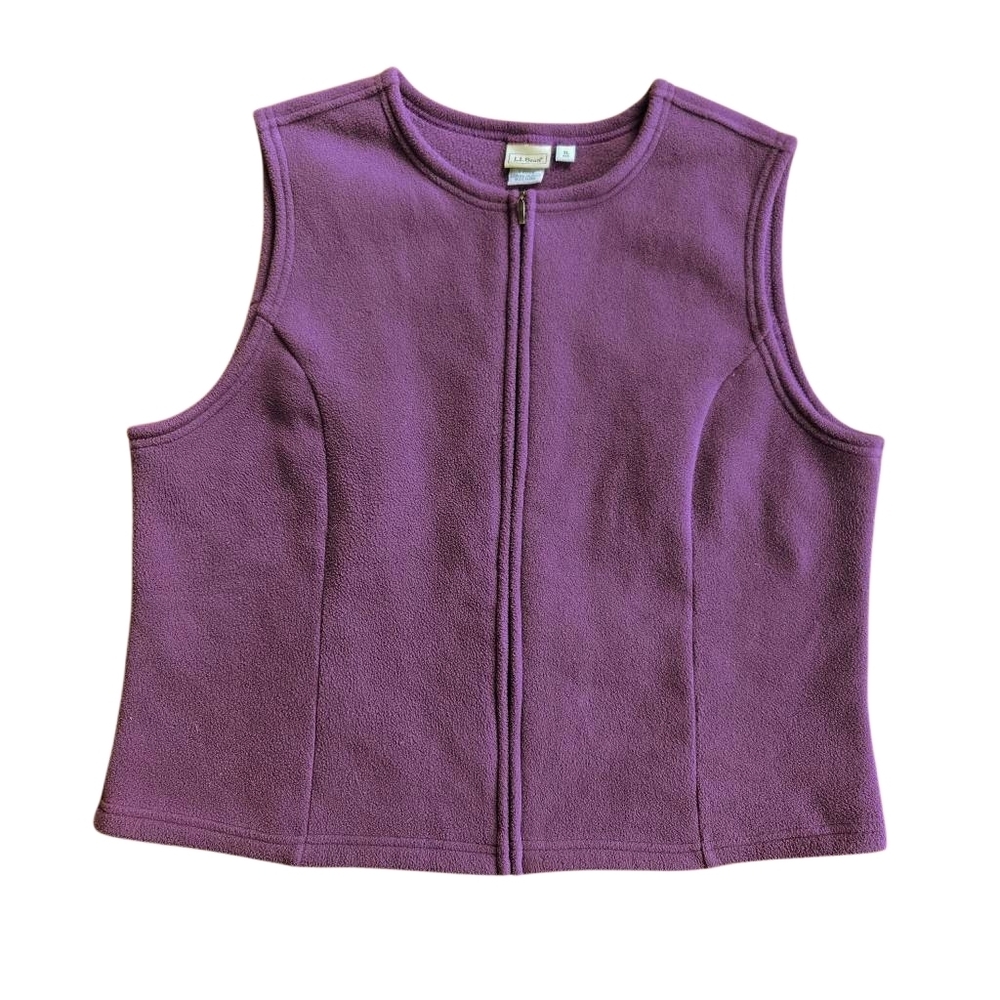 L.L. Bean Purple Fleece Vest Size XL